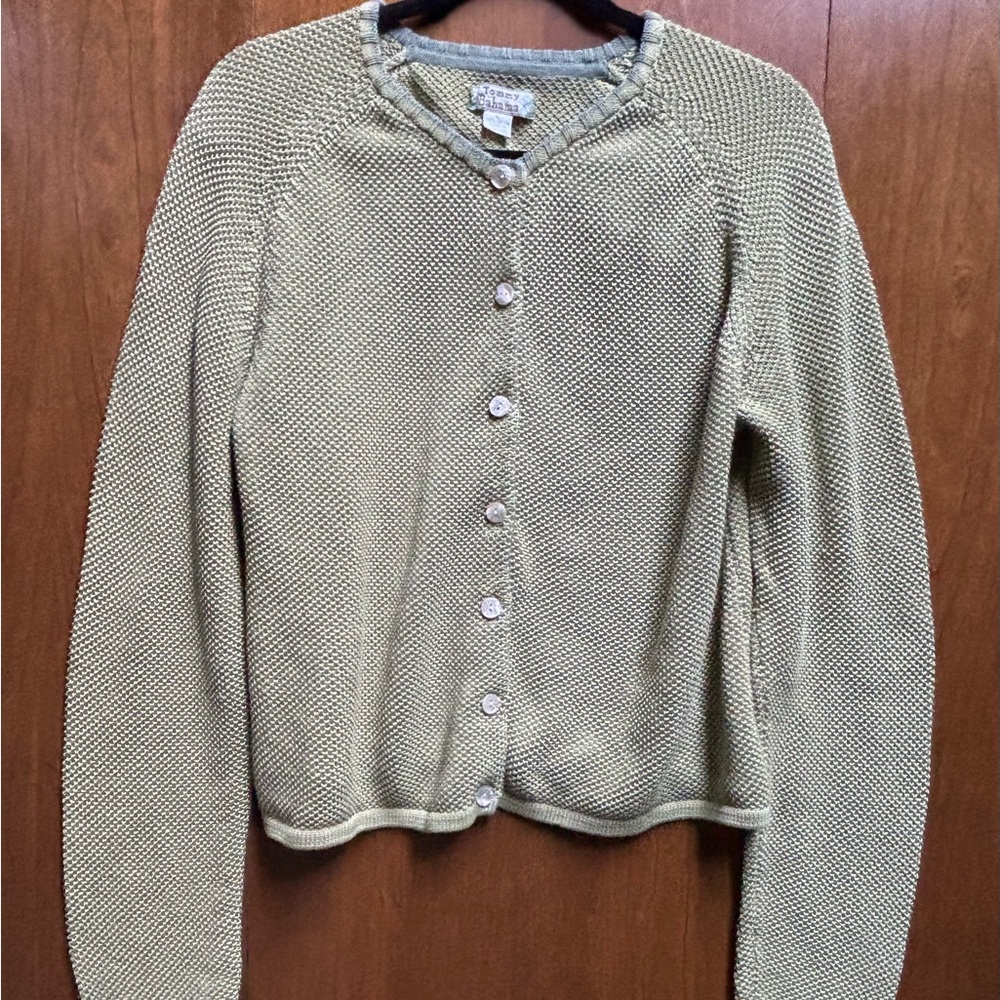 Tommy Bahama Olive Button-Up Cardigan